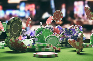 Casino Chips On A Table