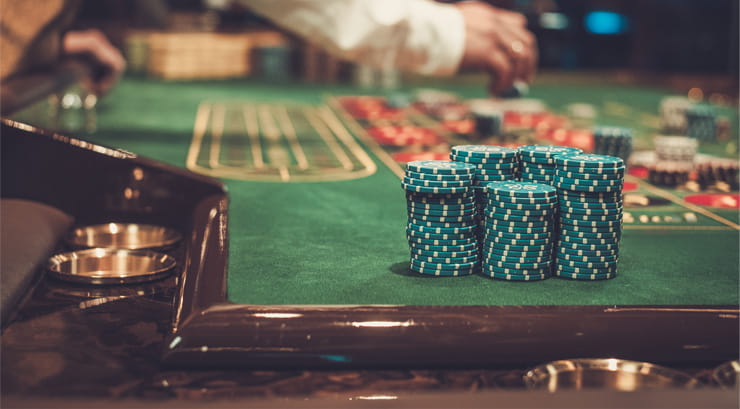 Stack of Chips On Roulette Table