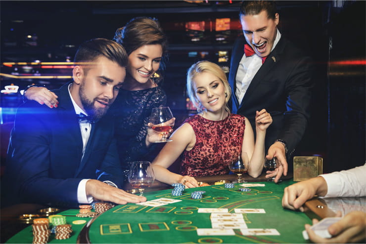 Couples Play Casino Card Game