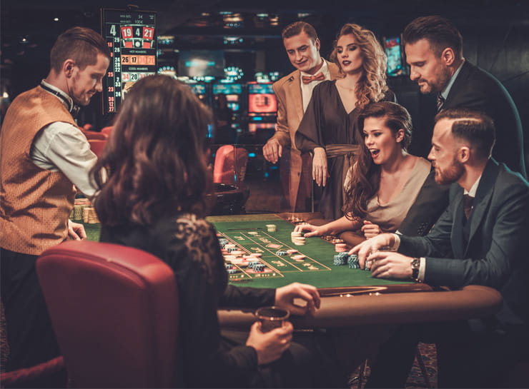 Group Of Friends Playing Roulette