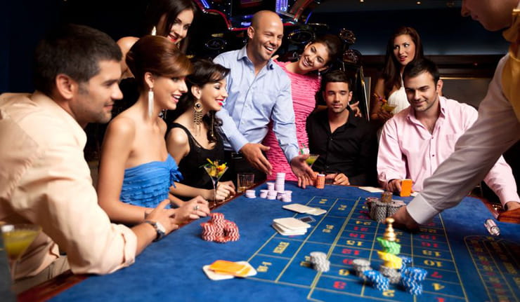 Full Roulette Table with Players